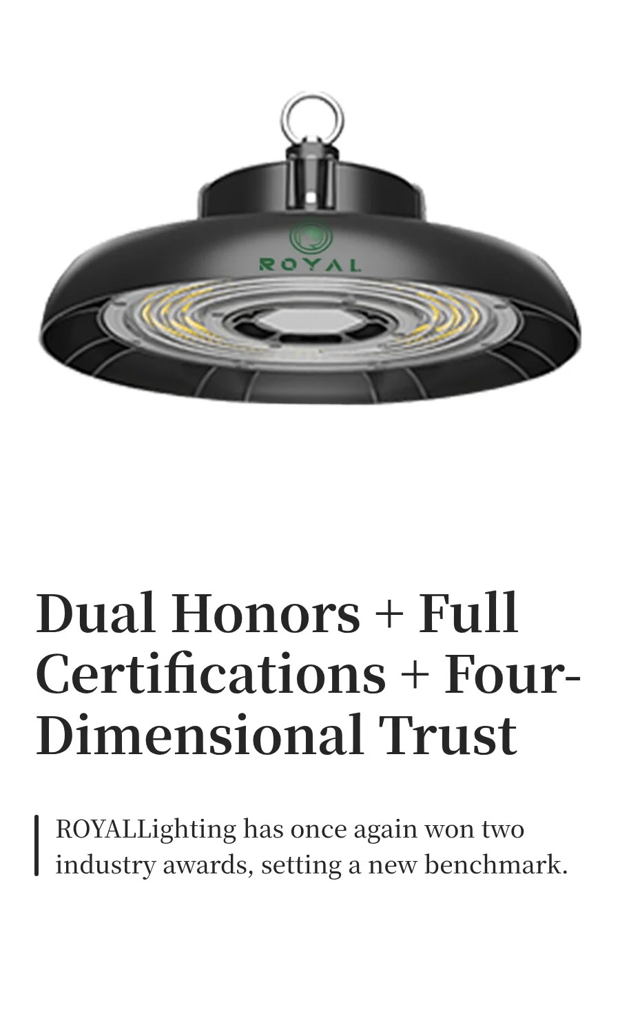 Dual Honors + Full Certifications + Four-Dimensional Trust: ROYAL Lighting Sets a 