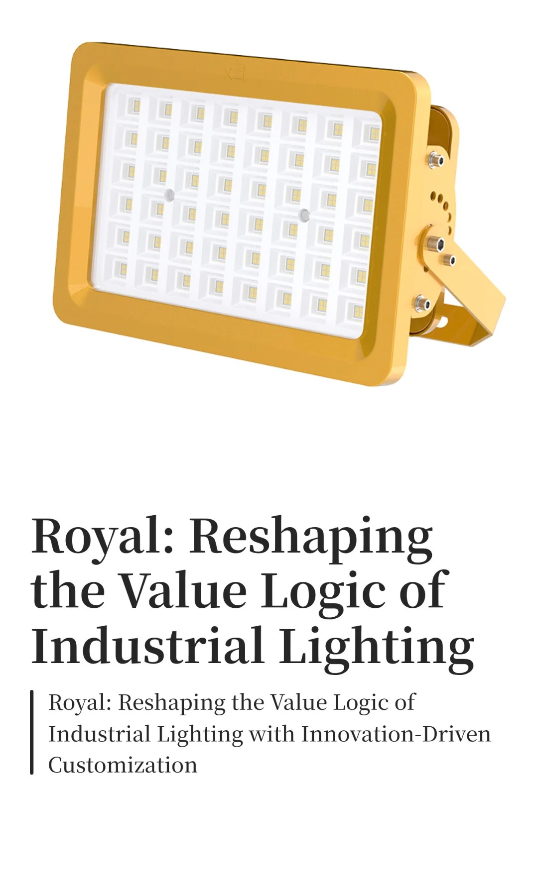 Royal: Reshaping the Value Logic of Industrial Lighting with Innovation-Driven Customization